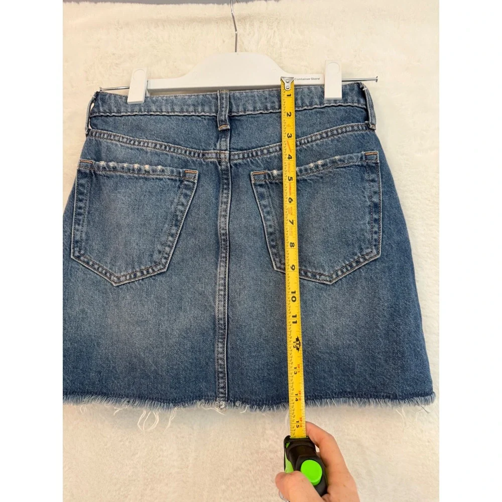 Gap Kids Girls Blue Distressed Denim Mini Skirt Size 14 Adjustable Waist‎ Frayed